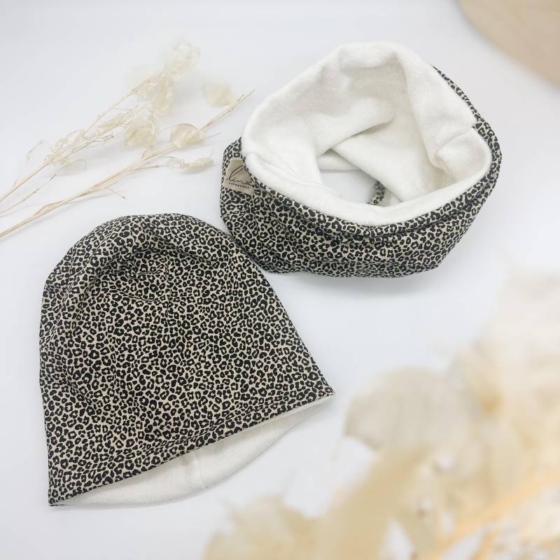 Beanie Leo Gefüttert | Mütze Mädchen Mini Me Leo| Übergangsmütze Schaal Und Set Geschenk Kinder Kinderaccessoire von linliebevoll