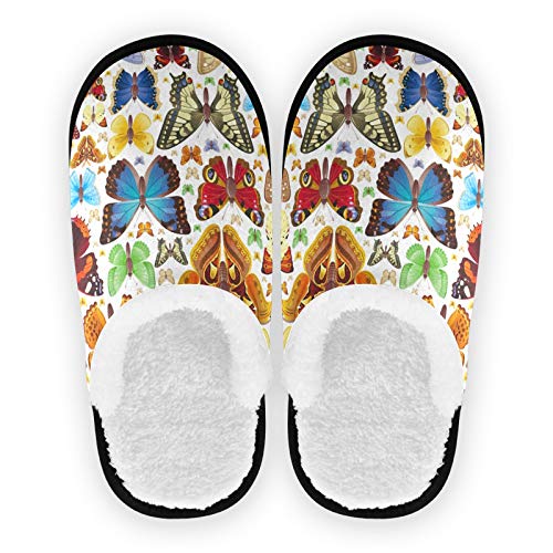 linomo Bunt Schmetterling Hausschuhe für Frauen Männer Kinder, Frauen Hausschuhe Hausschuhe Hausschuhe Hausschuhe Schlafzimmer Reiseschuh von linomo