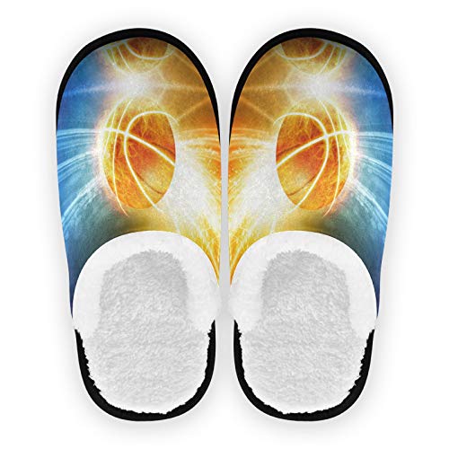 linomo Galaxis Basketball Sport Hausschuhe für Frauen Männer Kinder, Frauen Hausschuhe Hausschuhe Hausschuhe Hausschuhe Schlafzimmer Reiseschuh von Linomo