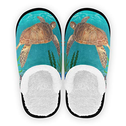 linomo Meer Tier Schildkröte Hausschuhe für Frauen Männer Kinder, Frauen Hausschuhe Hausschuhe Hausschuhe Hausschuhe Schlafzimmer Reiseschuh von linomo
