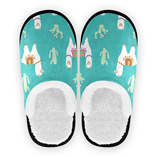 linomo Süß Alpaka Lama Kaktus Hausschuhe für Frauen Männer Kinder, Frauen Hausschuhe Hausschuhe Hausschuhe Hausschuhe Schlafzimmer Reiseschuh von Linomo