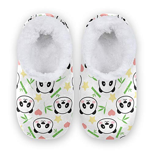 linomo Süß Panda Muster Hausschuhe für Unisex Damen Männer Winter Hausschuhe Wärme Drinnen Hausschuhe Schlafzimmer Socken Schuh von linomo