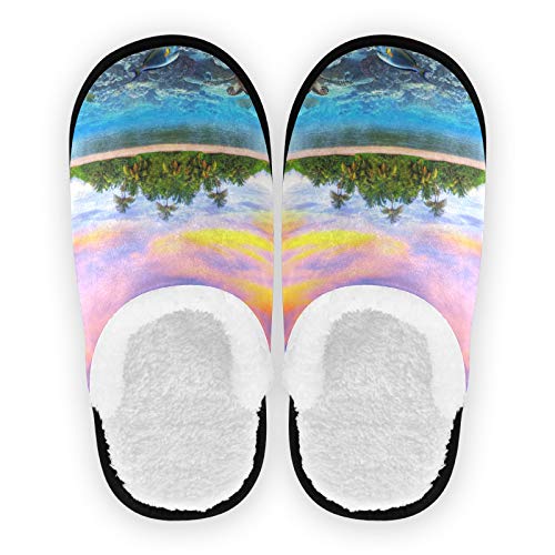 linomo Tropisch Ozean Meer Sommer Hawaii Hausschuhe für Frauen Männer Kinder, Frauen Hausschuhe Hausschuhe Hausschuhe Hausschuhe Schlafzimmer Reiseschuh von linomo