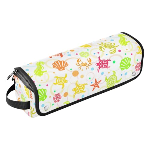 2-in-1 Lockenstab mit Tier-Meeres-Muster, Reiseetui und hitzebeständige Matte, Haar-Werkzeug-Organizer, Aufbewahrungstasche für Lockenstab Glätteisen, flacher Haartrockner, Reisezubehör 2-in-1 Lockenstab mit Tier-Meeres-Muster, Reiseetui und hitzebeständige Matte, Haar-Werkzeug-Organizer, Aufbewahrungstasche für Lockenstab Glätteisen, flacher Haartrockner, Reisezubehör von linqin