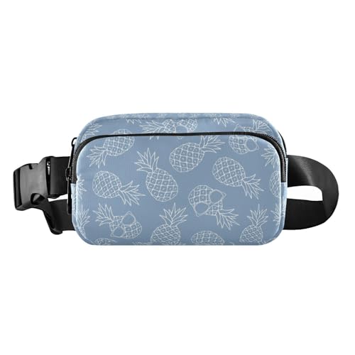 Ananas mit Brille, trendige Crossbody-Tasche, Hüfttasche für Damen und Herren, Mini-Gürteltasche mit verstellbarem Riemen für Workout, Laufen, Wandern, Ananas, 1 size von linqin