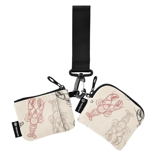 Animals under Water Damen Münzgeldbörsen Kartenetuis Slim Abnehmbare Münzbörse Kleingeldhalter mit Handgelenkschlaufe für Arbeit Reisen 2 Stück, Tiere unter Wasser, 1 size von linqin