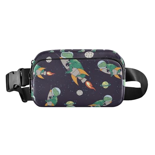 Astronauten-Dinosaurier-Weltraum-Hüfttasche, Bauchtasche für Männer und Frauen, wasserabweisend, mit verstellbarem Gurt, für Reisen, Laufen, Wandern, Astronauten-Dinosaurier-Weltraum, 1 size von linqin