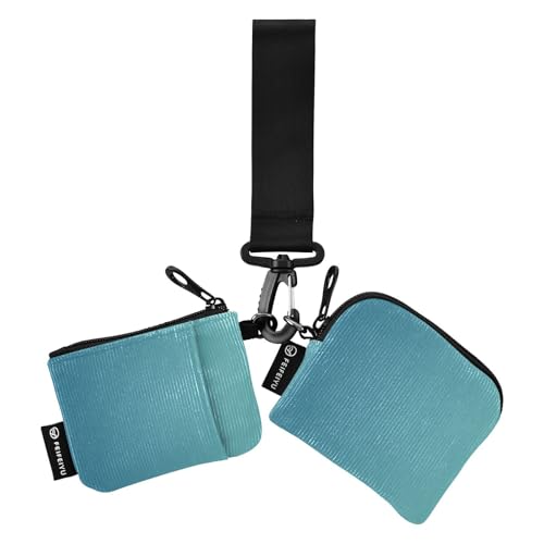 Blauer Farbverlauf Damen Münztaschen Kartenhalter Slim Portable Visitenkartenetui Geld Organizer mit Reißverschlusstasche für Damen Mädchen 2 Packungen, Blauer Farbverlauf, 1 size von linqin