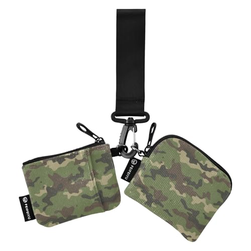 Camouflage Damen Dual Wallets Busniess Kartenetuis Niedlich Mode Kartenhalter mit Schlüsselanhänger für Frauen Männer 2 Packungen, Camouflage, 1 size von linqin