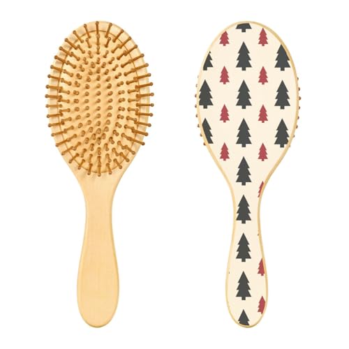 Christmas Forests Holzhaarbürste Paddel Haarbürste Holzbürsten für Haare Naturhaarbürste von linqin