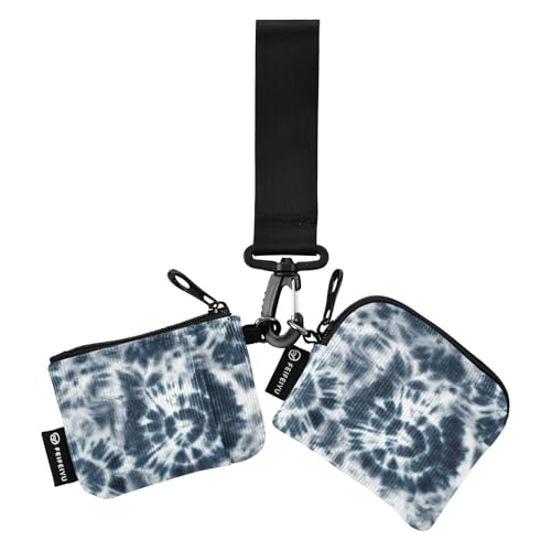 Dark Tie Dye Damen Kleingeldbörse Kartenetuis Slim Portable Münzgeldbörse Kleingeldfach mit Reißverschluss Münzfach für Arbeit Reisen 2 Stück, Dunkel Batik, 1 size von linqin