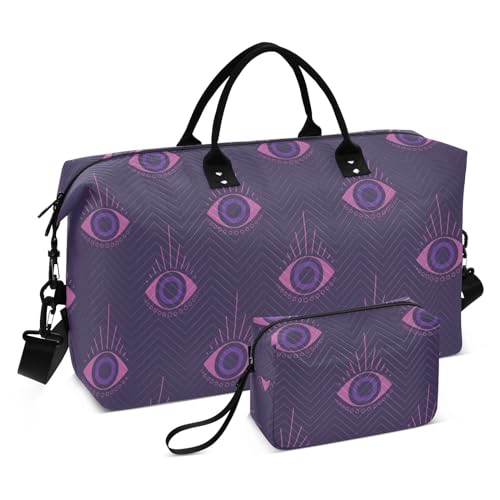 Evil Eye Reisetasche für die Nacht, Tragetasche und Gepäck, Turnbeutel mit verstellbarem Riemen für Reisen, multifunktional, Böses Auge, 1 size von linqin