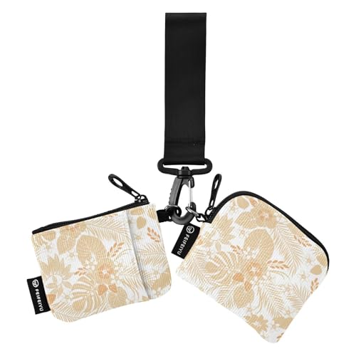 Exotic Foliage Flowers Damen Geldbörsen Kartenetuis Dünn Flach Karte Organizer Geldbörse mit Schlüsselanhänger für Männer Frauen 2 Packungen, Exotische Laubblumen, 1 size von linqin