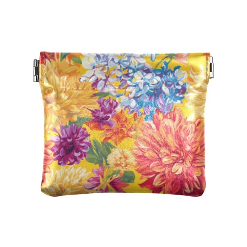 Flower Cluster Damen PU Leder Münzbörse Tragbare Mini Kleingeld Geldbörse Münztasche für Frauen von linqin