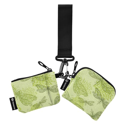 Flying Green Libellen Blumen Damen Kleingeldbörse Kartenetuis Kleine Abnehmbare Kreditkarten-Brieftasche Hülle mit Schlüsselanhänger für Damen Mädchen 2 Packungen, Grüne Libellen, 1 size Flying Green Libellen Blumen Damen Kleingeldbörse Kartenetuis Kleine Abnehmbare Kreditkarten-Brieftasche Hülle mit Schlüsselanhänger für Damen Mädchen 2 Packungen, Grüne Libellen, 1 size von linqin