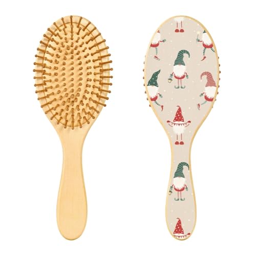 Frohe Weihnachten Zwerg Holz Haarbürsten Holz Paddelbürste Holz Haarbürsten für Frauen Holzmassagebürste von linqin