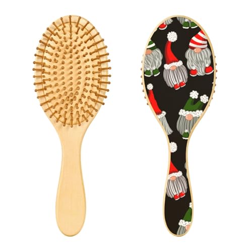 Funny Christmas Scandinavian Gnomes Wooden Brush Wooden Paddle Brush Wood Hairbrush Wooden Massage Hair Brush von linqin