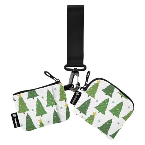 Funny Christmas Tree Damen Münzgeldbörsen Kartenetuis Slim Detachable Zipper Wristlet Wallet mit Reißverschluss Münzfach für Damen Mädchen 2 Packungen, Lustiger Weihnachtsbaum, 1 size von linqin