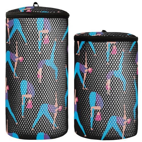 Girl Postures Schuhwaschbeutel Sneaker Waschbeutel 2er Set Schuh Mesh Wäschesack Schuhbeutel für Waschmaschine, Körperhaltung für Mädchen, 1 size, Claasic von linqin