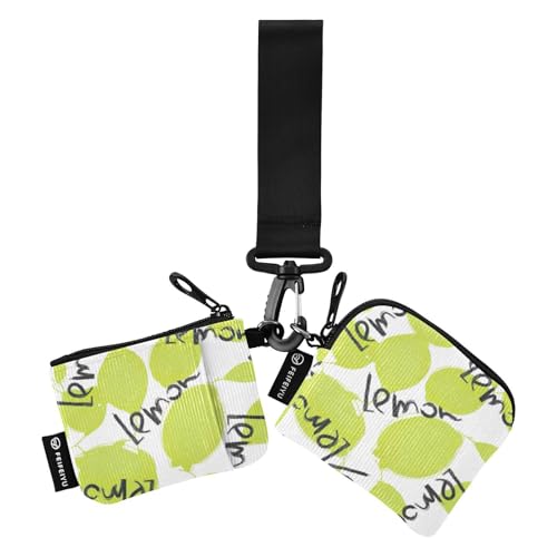 Green Lime Lemon Damen Dual Wallets Busniess Kartenhüllen Slim Portable Card Money Holder mit Handgelenkschlaufe für Männer Frauen 2 Stück, Grüne Limetten-Zitrone, 1 size von linqin