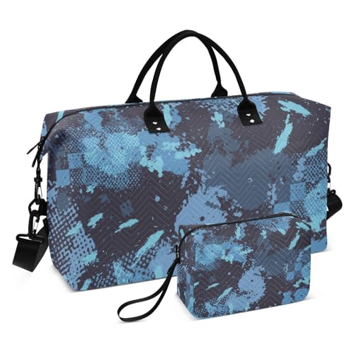 Große Sporttasche, Sporttasche, Reisetasche, Tragetasche, Schultertasche, Wochenend-Tragetasche, mit verstellbarem Riemen zum Wandern, faltbar, Camouflage Sport, 1 size von linqin