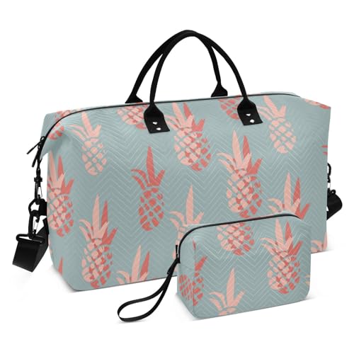 Große Tasche mit tropischen Früchten, Ananas, groß, Handgepäcktasche, Flughafentasche, Turnbeutel mit Kulturbeutel für Reisen, wasserdicht, Tropische Früchte, 1 size von linqin