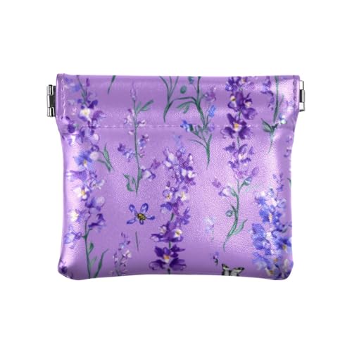 Kleine Geldbörse aus Leder, Gladiolen-Blumen, mit einzigartigem Verschluss, Kartenhalter für Damen von linqin