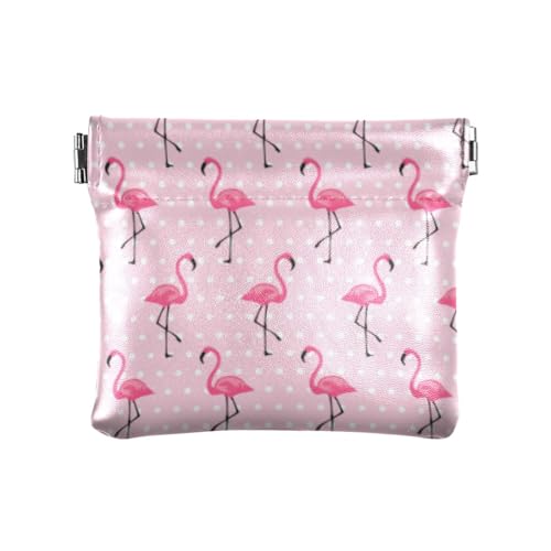 Kleine Geldbörse aus Leder, Motiv: pinker Flamingo, einzigartige Geldbörse für Damen und Mädchen, Rosa Flamingo, 4.33"(L) x 3.74"(W) x 0.39"(H), Classic von linqin