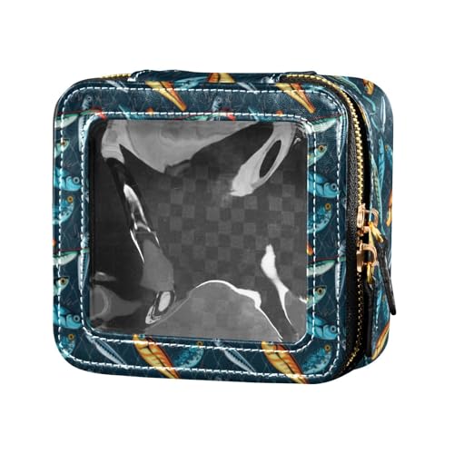 Kosmetiktasche für Angelköder, transparent, klein, für Geldbörse, Leder, Kulturbeutel, Make-up-Organizer für Damen, Angelköder, 1 size Kosmetiktasche für Angelköder, transparent, klein, für Geldbörse, Leder, Kulturbeutel, Make-up-Organizer für Damen, Angelköder, 1 size von linqin