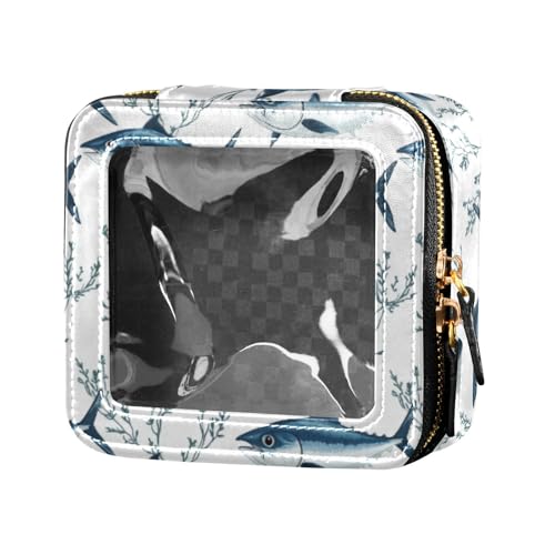Kosmetiktasche mit Cartoon-Blauflossen-Thunfisch, transparent, wasserdicht, Reise-Kulturbeutel, Make-up-Tasche, Organizer für Damen, Cartoon-Blauflossenthunfisch, 1 size von linqin