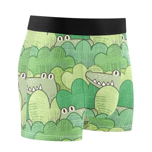 Krokodil-Bush-Boxershorts für Männer, feuchtigkeitsableitend, Herren-Unterwäsche, Slips aus Bambus, Krokodil-Bush, Medium von linqin