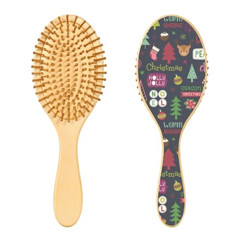 Merry Christmas Einzigartige Holzhaarbürste Holzpaddelbürste Holzhaarbürsten für Frauen Bürste für natürliches Haar Merry Christmas Einzigartige Holzhaarbürste Holzpaddelbürste Holzhaarbürsten für Frauen Bürste für natürliches Haar von linqin