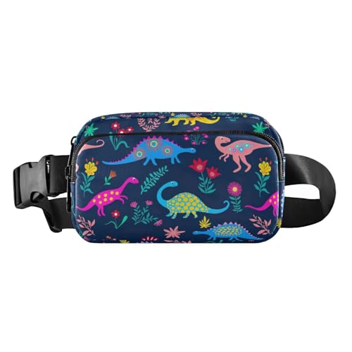 Modische Hüfttasche mit niedlichem Dinosaurier-Motiv, für Damen und Herren, Mehrzweck-Schlinge, Brusttasche mit verstellbarem Riemen für Reisen, Einkaufen, Laufen, Niedlicher Dinosaurier, 1 size von linqin