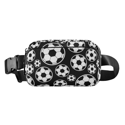 Niedliche Fußball-Gürteltasche für Damen, Herren, Teenager, Mini-Crossbody-Tasche, Anti-Diebstahl-Hüfttasche mit verstellbarem Gurt, für Radfahren, Wandern, Fitnessstudio, Fußballball, 1 size von linqin