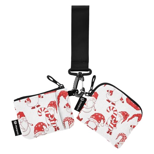 Niedliche Zwerge Weihnachten Damen Münzbeutel Kartenhalter Kompakte Größe Kleingeld Geldbörse Schlüsselhalter mit Reißverschlusstasche für Männer Frauen 2 Stück, Zwerge Weihnachten, 1 size von linqin