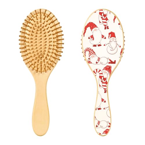 Niedliche Zwerge Weihnachten Holz Haarbürste Paddel Haarbürste für Frauen Holzhaarbürsten für Frauen Holz Nachricht Bürste von linqin