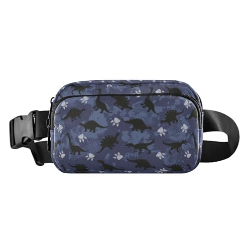 Niedliche blaue Dinosaurier-Gürteltasche für Damen, Herren, Teenager, Mini-Crossbody-Pass-Tasche mit verstellbarem Riemen für Reisen, Einkaufen, Laufen, Niedliche blaue Dinosaurier, 1 size von linqin