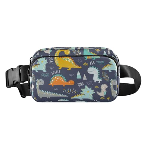Niedliche lustige Dinosaurier-Gürteltasche für Damen und Herren, wasserabweisend, mit verstellbarem Gurt, für Reisen, Laufen, Wandern, Niedliche, lustige Dinosaurier, 1 size von linqin