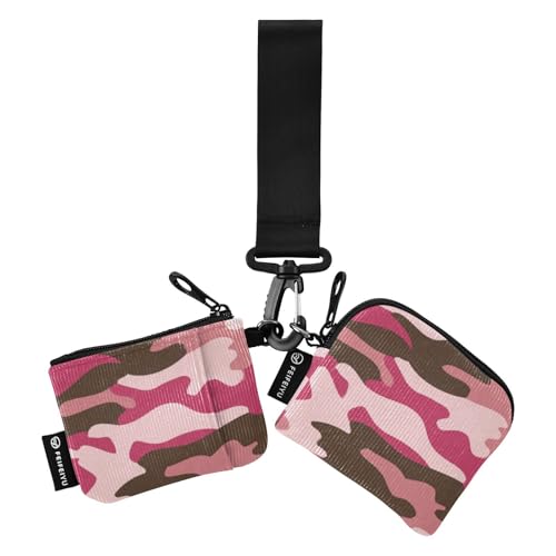 Peach Camouflage Dual Wristlet Wallets for Women Minimalist Coin Purse Change Holder with Zipper Pocket for Women Men 2 Pcs, Pfirsich-Tarnmuster, 1 size Peach Camouflage Dual Wristlet Wallets for Women Minimalist Coin Purse Change Holder with Zipper Pocket for Women Men 2 Pcs, Pfirsich-Tarnmuster, 1 size von linqin