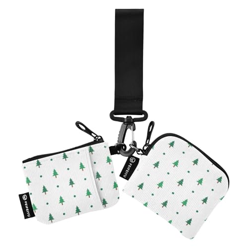 Pine Tree Green Dual Coin Purse Credit Card Holder Wallet Slim Portable ID Card Holders Protector with Zipper Coin Pocket for Women Men 2 Pcs, Kiefer grün, 1 size von linqin