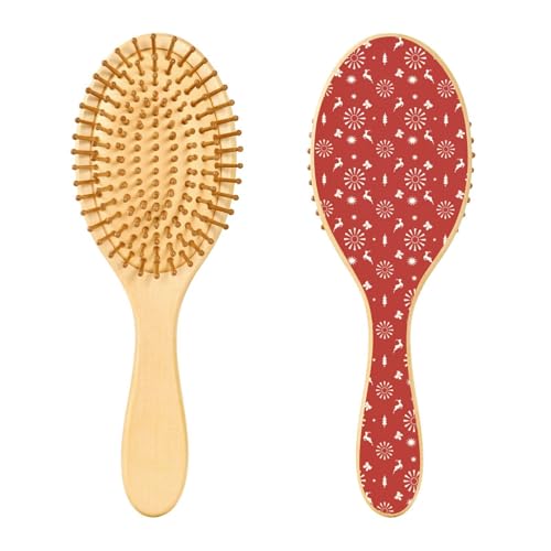 Red Christmas Deers Graphic White Wooden Hair Brush Wooden Paddle Brush Wooden Hairbrush for Women Brush for Natural Hair Red Christmas Deers Graphic White Wooden Hair Brush Wooden Paddle Brush Wooden Hairbrush for Women Brush for Natural Hair von linqin
