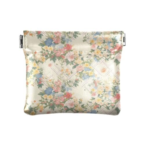 Retro Dianthus Blumen Beige Damen Leder Münzbörse Einzigartige Persönliche Gegenstände Organizer für Mädchen Damen Handtasche von linqin