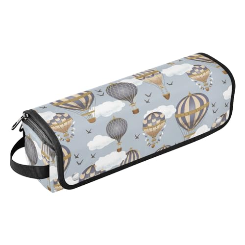 Sky Air Balloon 2 in 1 Lockenstab Reiseetui und Hitzebeständige Matte mit Reißverschluss Wasserdicht Lockenstab Reiseetui für Glätteisen, Glätteisen, Lockenstäbe Reisetasche für Frauen von linqin