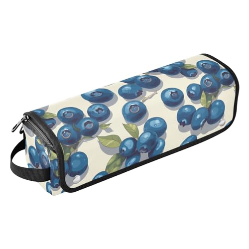 Sweet Blueberries 2-in-1 Lockenstab Reiseetui mit abnehmbarer hitzebeständiger Matte, Aufbewahrungstasche für Lockenstab Glätteisen, flacher Haartrockner, Haar-Zubehör-Organizer von linqin