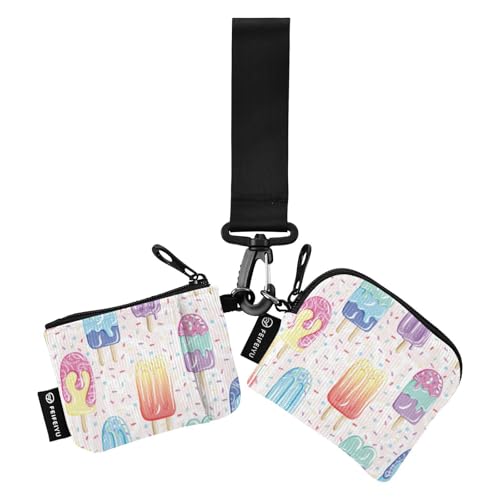Sweet Ice Lolly Ice Cream Damen Kleingeldbörse Kartenetuis klein tragbar Damen Geld Organizer mit Schlüsselanhänger für Frauen Männer 2 Stück, Süßes Eis am Stiel, 1 size Sweet Ice Lolly Ice Cream Damen Kleingeldbörse Kartenetuis klein tragbar Damen Geld Organizer mit Schlüsselanhänger für Frauen Männer 2 Stück, Süßes Eis am Stiel, 1 size von linqin