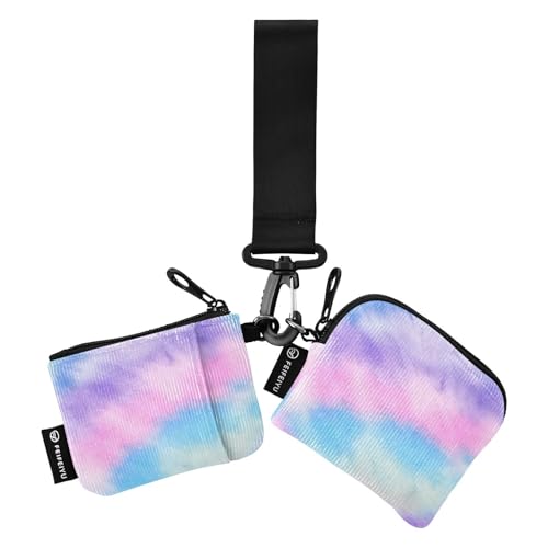 Tie Dye Damen Dual Wallets Busniess Kartenetuis Kompakte Größe Damen Geld Organizer mit Reißverschluss Münzfach für Damen Herren 2 Packungen, Batik, 1 size von linqin