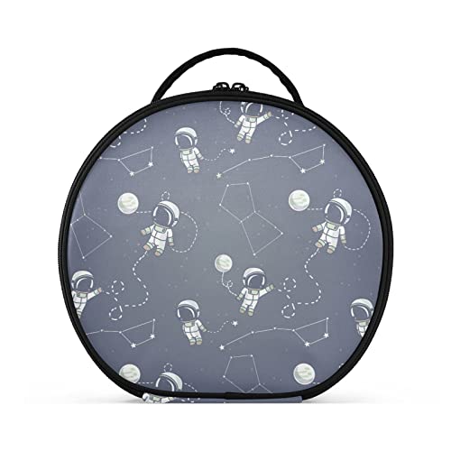 Tragbare Make-up-Tasche für Frauen, Reise-Make-up-Organizer mit verstellbaren Trennwänden, Astronauten, Planeten, Kulturbeutel für Pinsel, Kulturbeutel, Schmuck, Kosmetik, Astronauten Planeten, Einheitsgröße von linqin