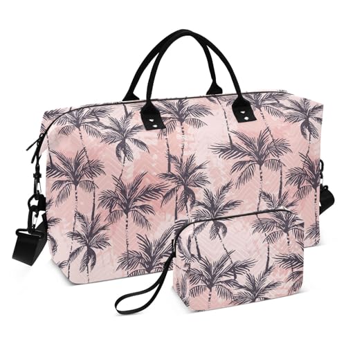 Tropics Palm Travel Duffel Bag Übernachtungstasche Groß Turnbeutel mit Kulturbeutel für Reisen Wasserdicht, Tropics Palm, 1 size von linqin