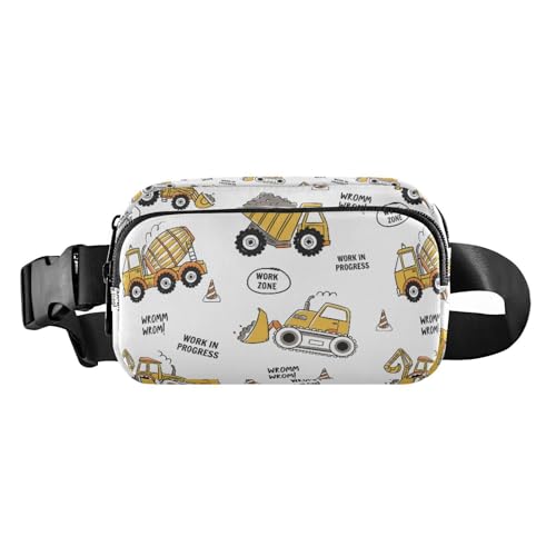 Trucks Arbeit Mode Bauchtasche Hüfttasche für Damen Herren Teenager Mini Crossbody Gürteltasche mit verstellbarem Gurt für Einkaufen Sport Arbeit, Trucks Work, 1 size von linqin