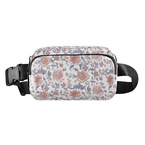 Vintage Barock Blumen Stilvolle Bauchtasche Hüfttasche für Männer Frauen Mehrzweck-Brustgürtel Bauchtasche mit verstellbarem Gurt für Reisen Fitnessstudio Arbeit, Vintage Barock Blumen, 1 size von linqin